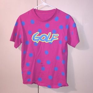 Pink and Blue Polka Dot GOLF Shirt